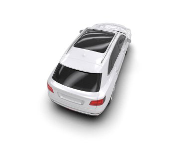 modern beyaz SUV arabası beyaz arkaplanda izole edildi