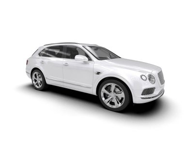 modern beyaz SUV arabası beyaz arkaplanda izole edildi