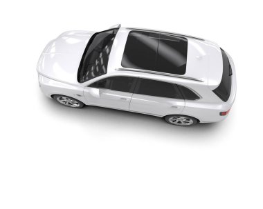 modern beyaz SUV arabası beyaz arkaplanda izole edildi