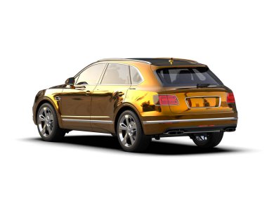 Beyaz arka planda modern lüks bir araba. 3d illüstrasyon