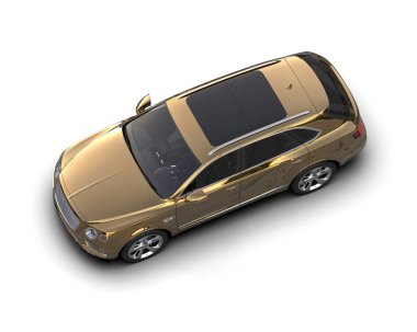 beyaz arkaplanda izole edilmiş araba 3 d illüstrasyon