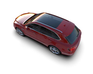 Beyaz arkaplanda kırmızı araba