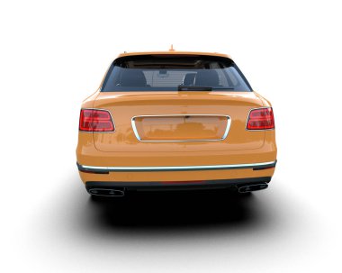 modern araba beyaz arka planda izole edildi. 3 boyutlu çizim - illüstrasyon