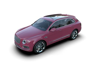 beyaz arka planda modern pembe araba