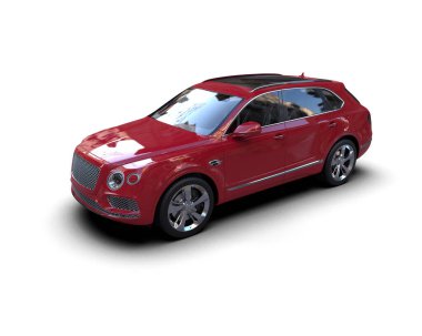 Beyaz arkaplanda kırmızı araba