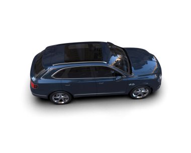 Kırpma yolu olan beyaz arkaplanda izole edilmiş bir araba. 3d oluşturma.