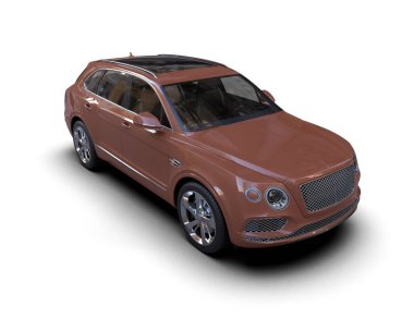 Arabanın beyaz üzerine üç boyutlu görüntüsü