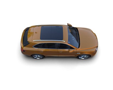 turuncu araba beyaz arkaplanda izole edilmiş