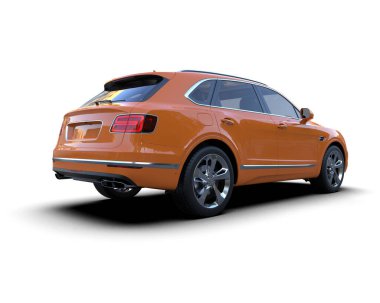 Modern araba beyazda izole edilmiş. 3D görüntüleme - illüstrasyon