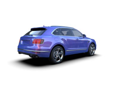 mavi lüks araba - ön manzara