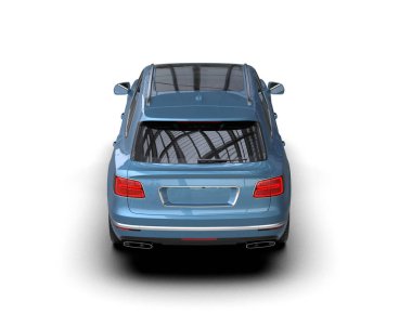 beyaz arkaplanda izole edilmiş araba 3 boyutlu görüntüleme