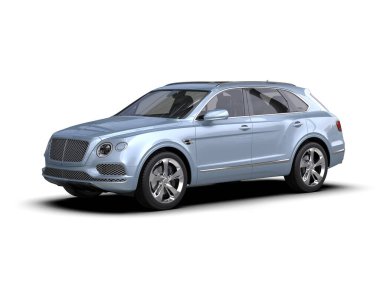 Beyaz arka planda modern lüks bir araba. 3d oluşturma