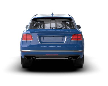 mavi araba arka görünümü 3 boyutlu görüntüleme