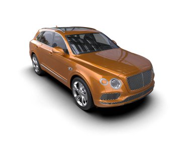 Araba beyaz arka planda izole edilmiş. 3d oluşturma