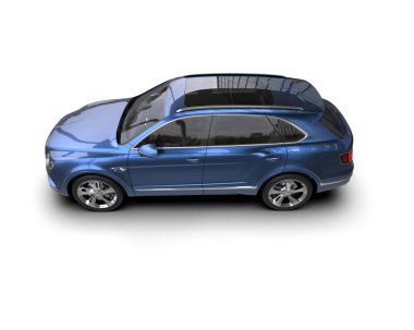 Beyaz arka planda mavi lüks araba