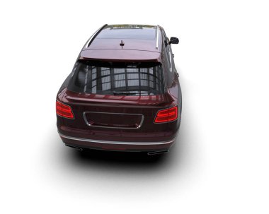 Siyah modern araba. Yan tarafında boş bir yüzey var.