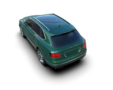 modern araba beyaz arka planda izole edildi. 3 boyutlu görüntüleme