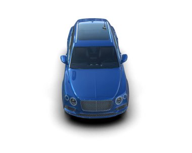 Gri arka planda mavi araba