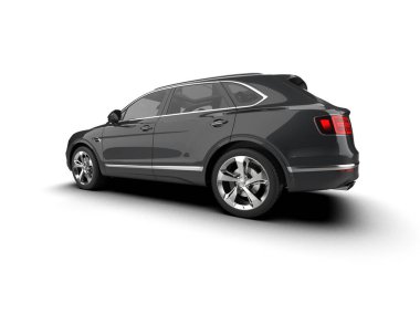 Siyah araba beyaz arkaplanda izole edildi