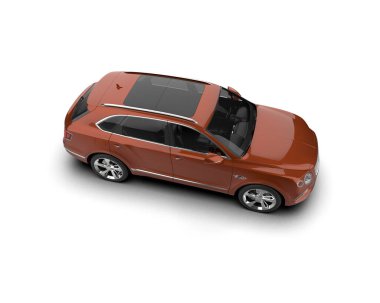 Beyaz arka planda kırmızı araba