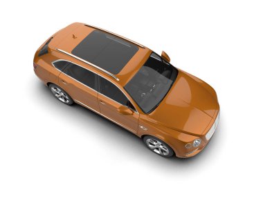 turuncu araba beyaz arkaplanda izole edilmiş