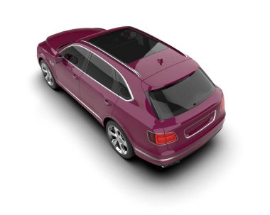 Beyaz arka planda modern bir araba. 3 Boyutlu Hazırlama