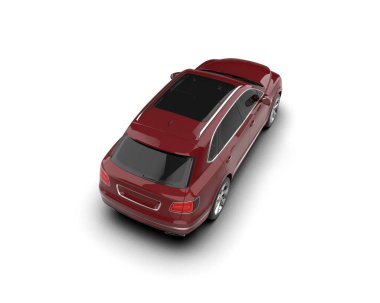 Beyaz arka planda modern bir araba. 3d oluşturma