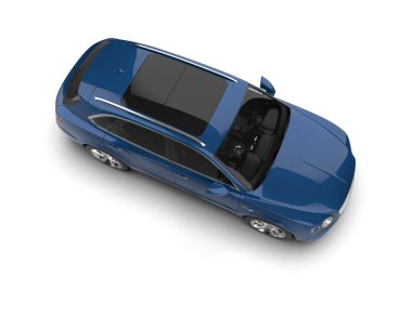 Mavi Modern araba - Üstten Görünüm