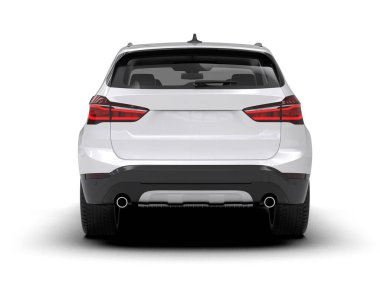 Modern araba arka planda izole edilmiş. 3D görüntüleme - illüstrasyon