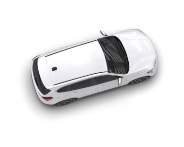 Beyaz arka planda izole edilmiş beyaz modern spor araba