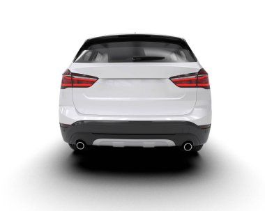 Beyaz bir arka planda izole edilmiş bir araba. 3 Boyutlu Hazırlama