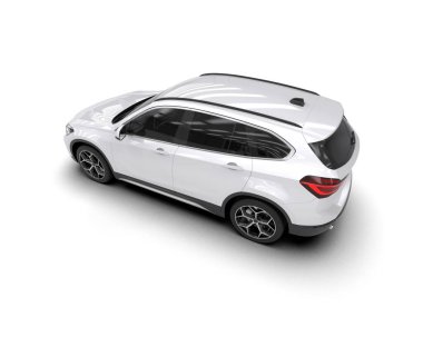 araba beyaz rengi beyaz üzerine izole