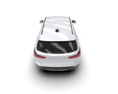 beyaz arka planı olan modern beyaz SUv 3d render