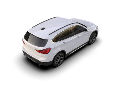 modern beyaz modern araba - arka plan - 3 boyutlu görüntüleme