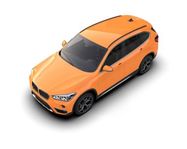 Beyaz bir arka plan üzerinde izole modern kompakt araç