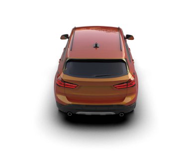 modern araba beyaz arka planda izole edildi. 3 boyutlu çizim - illüstrasyon