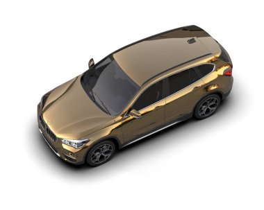 Siyah arka planda modern bir araba. 3d oluşturma