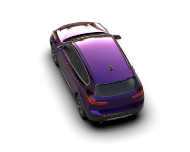 Modern araba arka planda izole edilmiş. 3D görüntüleme - illüstrasyon