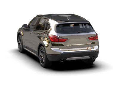 Modern araba arka planda izole edilmiş. 3D görüntüleme - illüstrasyon