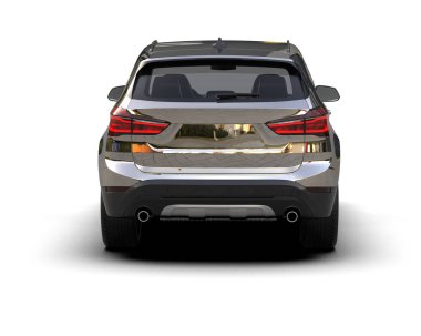 Araba geri görüşü. Beyaz üzerine izole edilmiş. 3d illüstrasyon