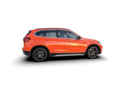 Beyaz arkaplandaki bir arabanın 3 boyutlu görüntüsü