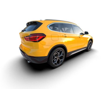 modern SUv kırpma yolu ile beyaz arkaplanda izole