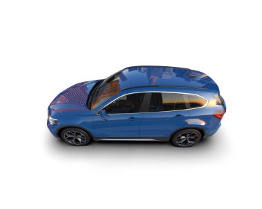 mavi spor araba - 3D illüstrasyon