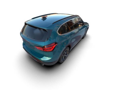 beyaz arkaplanda izole edilmiş araba - 3 boyutlu görüntüleme -