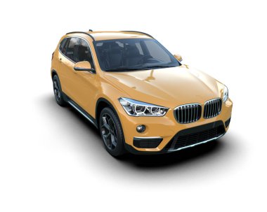 Beyaz arka planda lüks bir SUV arabası.