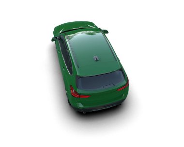 Yoldaki araba 3 boyutlu illüstrasyon.