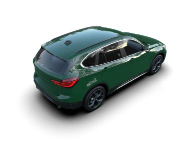 Tasarım için beyaz ekranı olan yeşil spor araba. 3 Boyutlu Hazırlama