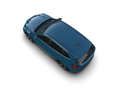 Yaratıcı tasarımınız için modern mavi şehir arabası.