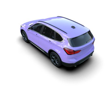 Beyaz arkaplandaki araba, 3 boyutlu görüntüleme