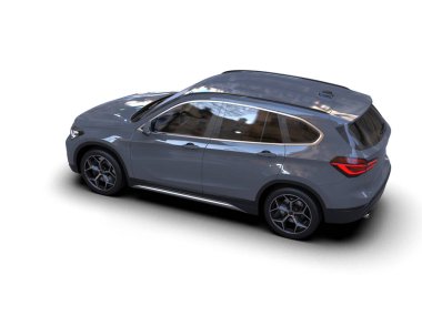 Modern lüks araba beyaz arka planda izole edilmiş, kırpma yolu var. Araba modeli - beyaz arka planda bir araba için sedan. 3d oluşturma.